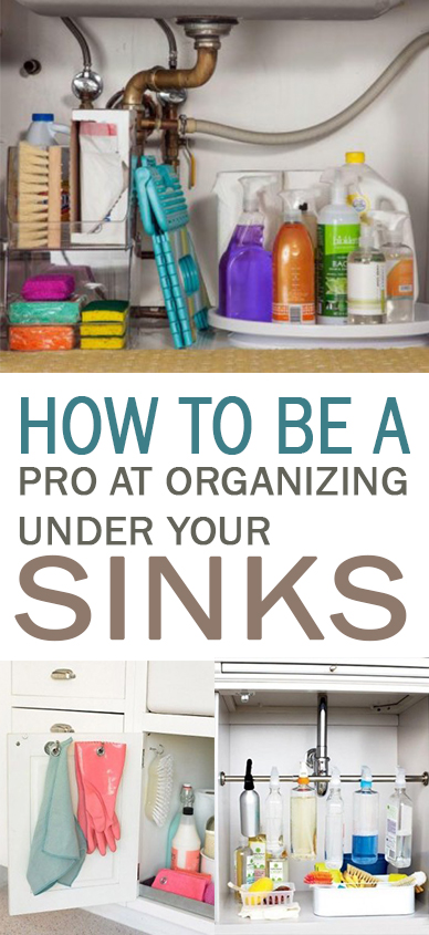 Under the sink, organizing under the sink, how to organize under the sink, popular pin, organization, kitchen organization, clutter free cabinets, DIY organization. 