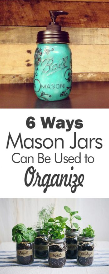 Mason jar organization, organization hacks, DIY organization, mason jar, popular pin, easy home improvement, organization at home.