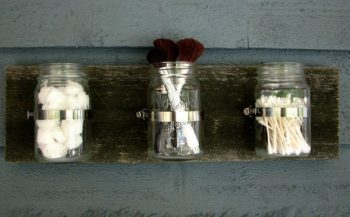 Mason jar organization, organization hacks, DIY organization, mason jar, popular pin, easy home improvement, organization at home.