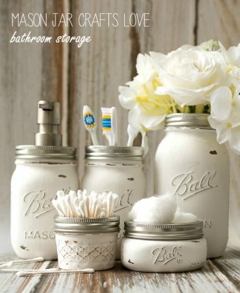 Mason jar organization, organization hacks, DIY organization, mason jar, popular pin, easy home improvement, organization at home.