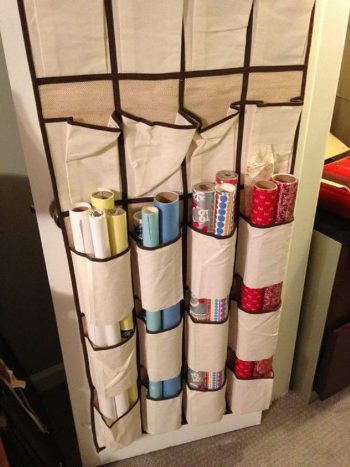 20 Ways to Organize Wrapping Paper