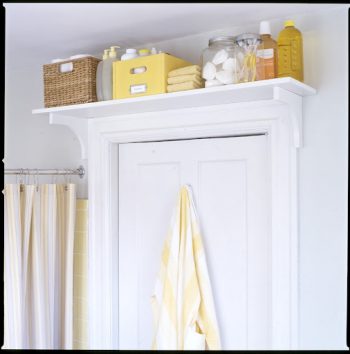 Organize Overflowing Bathroom Beauty Products with Crown Molding Shelves —  Kevin & Amanda