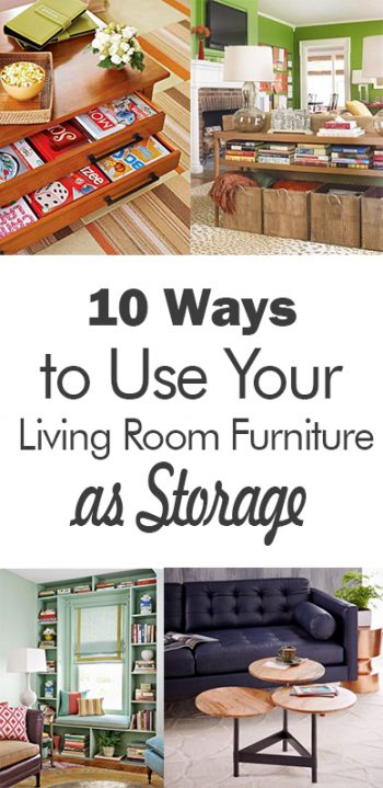 Living room storage, storage hacks, DIY storage hacks, home storage, organization, DIY home organization, home organization tips, popular pin, clutter free home.