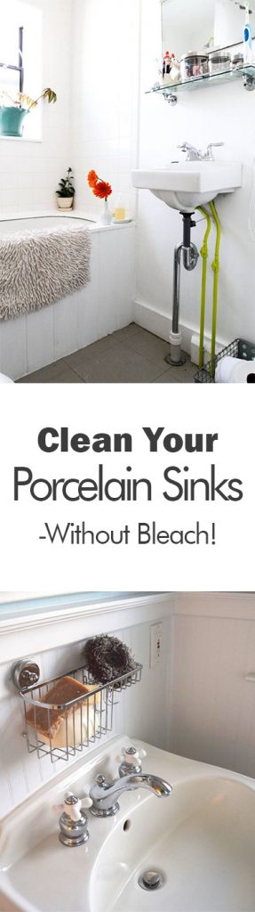 Clean Your Porcelain Sinks-Without Bleach! - 101 Days of Organization How to Clean Porcelain, How to Clean Porcelain Sinks, Cleaning Tips and Tricks, Cleaning Porcelain, Natural Ways to Clean Porcelain, Cleaning, Cleaning Tips