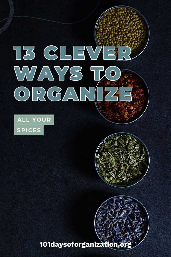 13 Clever Ways to Organize ALL Your Spices 101 Days of Organization