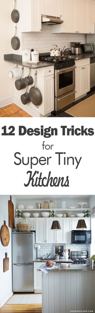 12 Design Tricks for Super Tiny Kitchens - 101 Days of Organization| How to Design a Tiny Kitchen, Kitchen, Design Tricks for Kitchens, Super Tiny Ktichens, How to Decorate Tiny Kitchens, Popular Pin