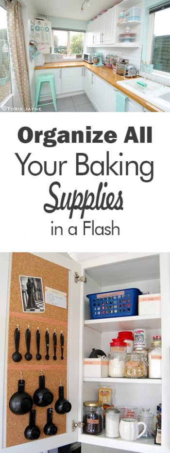 Organize All Your Baking Supplies in a Flash| How to Organize Your Baking Supplies, Baking Supply Storage, Organize and Store Your Baking Supplies, Kitchen Organization, Kitchen Organization Tips and Tricks, Organization Hacks, Popular Pin