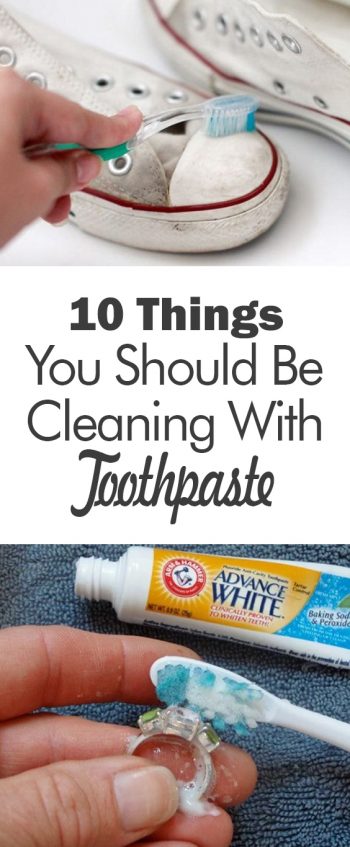 10 Things You Should Be Cleaning With Toothpaste - 101 Days of Organization | Cleaning, Cleaning Tips, Cleaning Hacks, Clean Home, Clean Home Hacks, Home Cleaning Hacks, Home Cleaning 