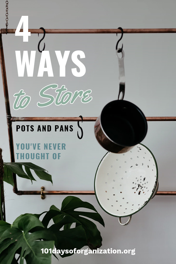 If you want to know how to store pots and pans in ways you have never thought of, you need to read this article. It's loaded with tips and tricks for sorting them in a cabinet, or small kitchen. Let 101 Days Of Organization show you how to get organized in ways you have never thought of before. Take a look!