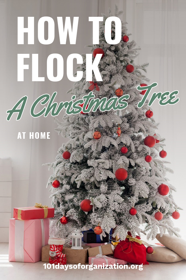 If you love flocked Christmas trees but not the price, you are in luck. That's because we are going to discuss how you can flock your own Christmas tree. It's really an easy DIY project and we will teach you step by step instructions and also give you spray ideas. No more boring green Christmas tree. If you are dreaming of a white Christmas, make it happen by flocking your own Christmas tree. Here's how. #howtoflockachristmastree #whitechristmas