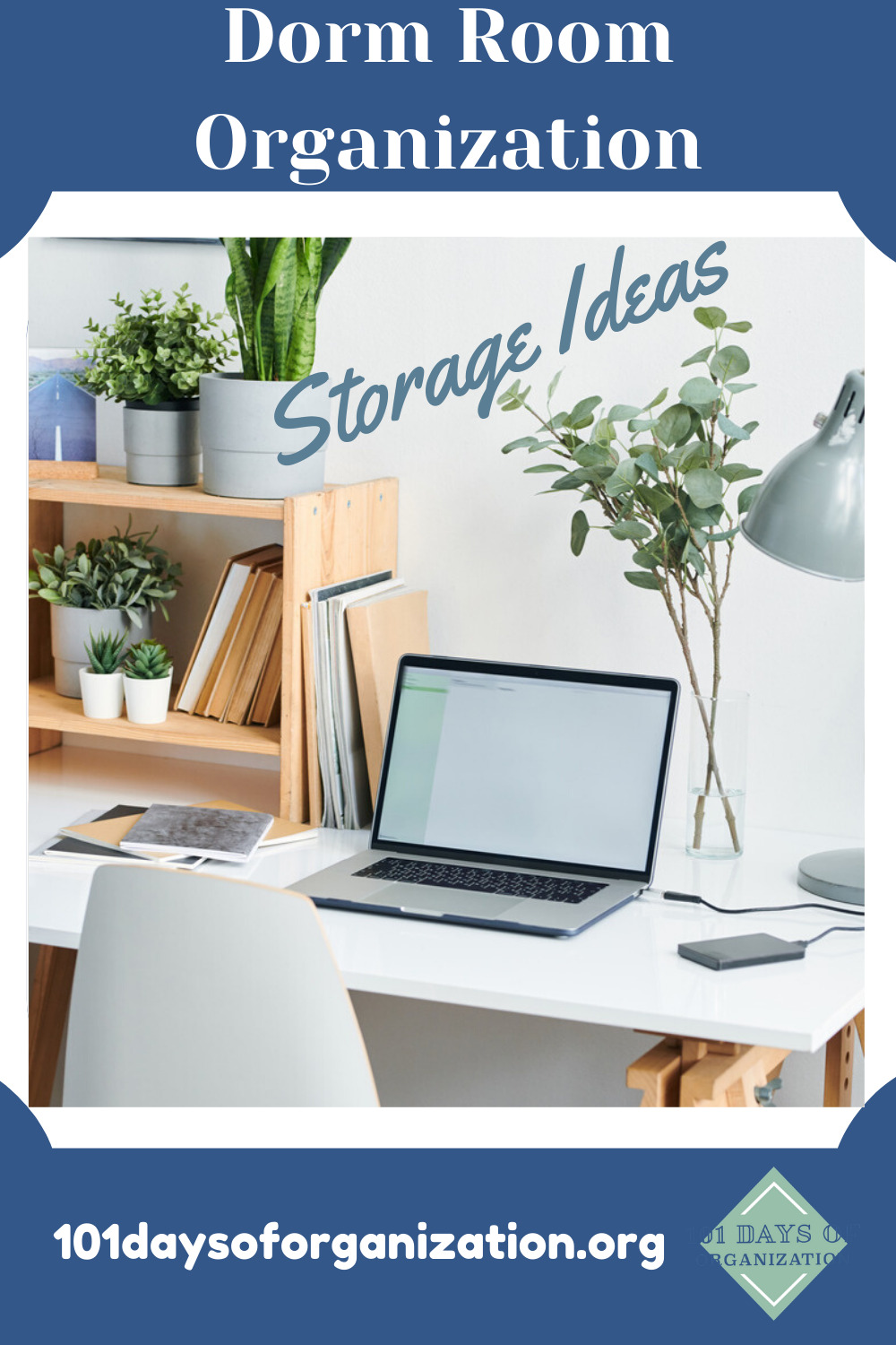 Easy dorm room organization tips and tricks, complete with suggested items to help you get the most out of your space. See how to store all the things you need in easy, accessible ways! #101daysoforganizationblog #dormroomorganization