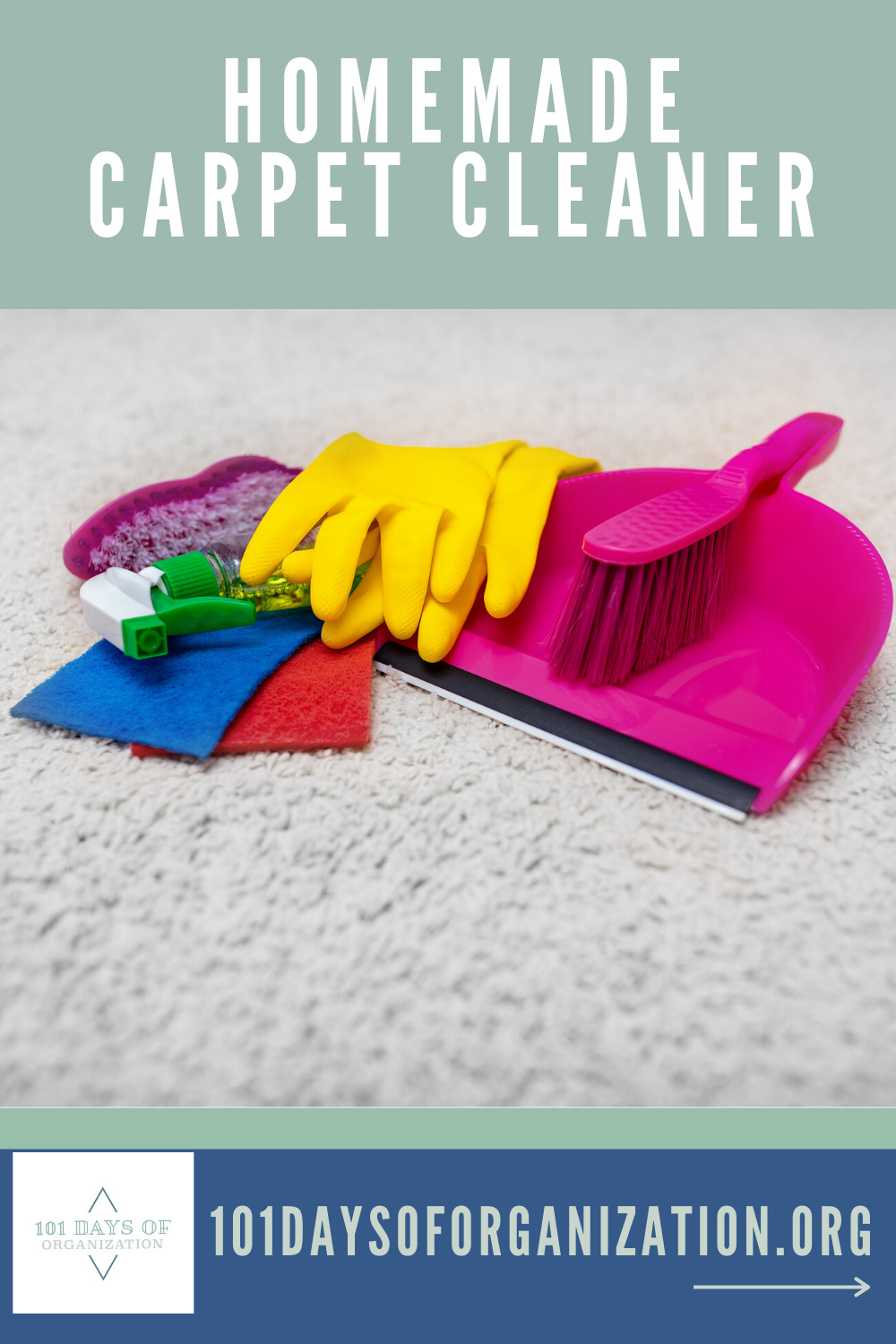 Not all store bought items work better than homemade cleaners. Especially when it comes to carpets. If you have some tough stains and or odors, keep reading. This is an easy solution to make and it's cheap. #carpetcleaninghacks #cleaningtips #homemadecarpetcleaner #101daysoforganizationblog