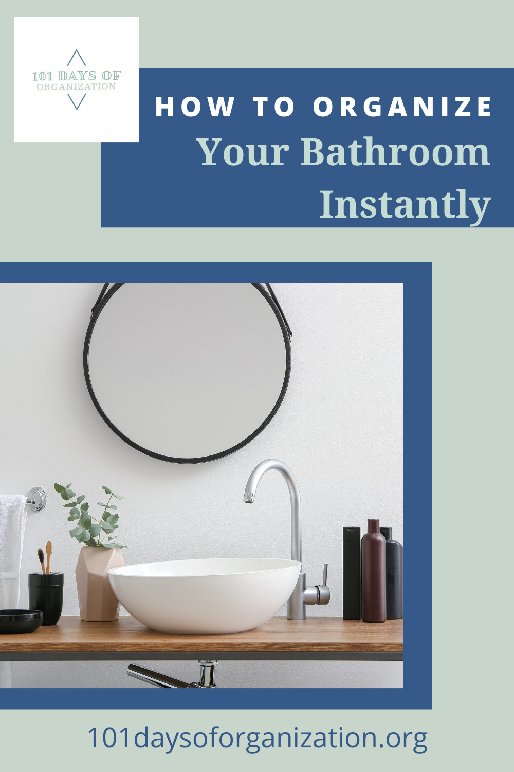 101daysoforganization.org knows all the ins and outs of seamless organization! Find simple tricks to get your life in order. Check out these 10 minute ideas to get your bathroom organized today!